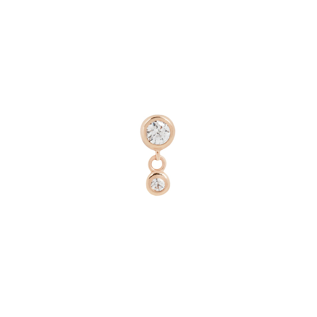 Sutton Threadless End with CZ Threadless Ends Buddha Jewelry 14k Rose Gold