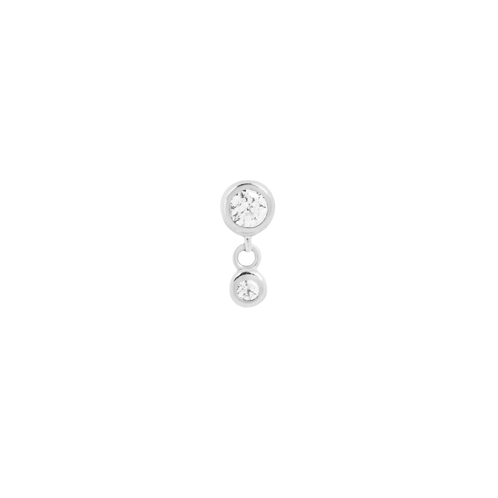 Sutton Threadless End with CZ Threadless Ends Buddha Jewelry 14k White Gold