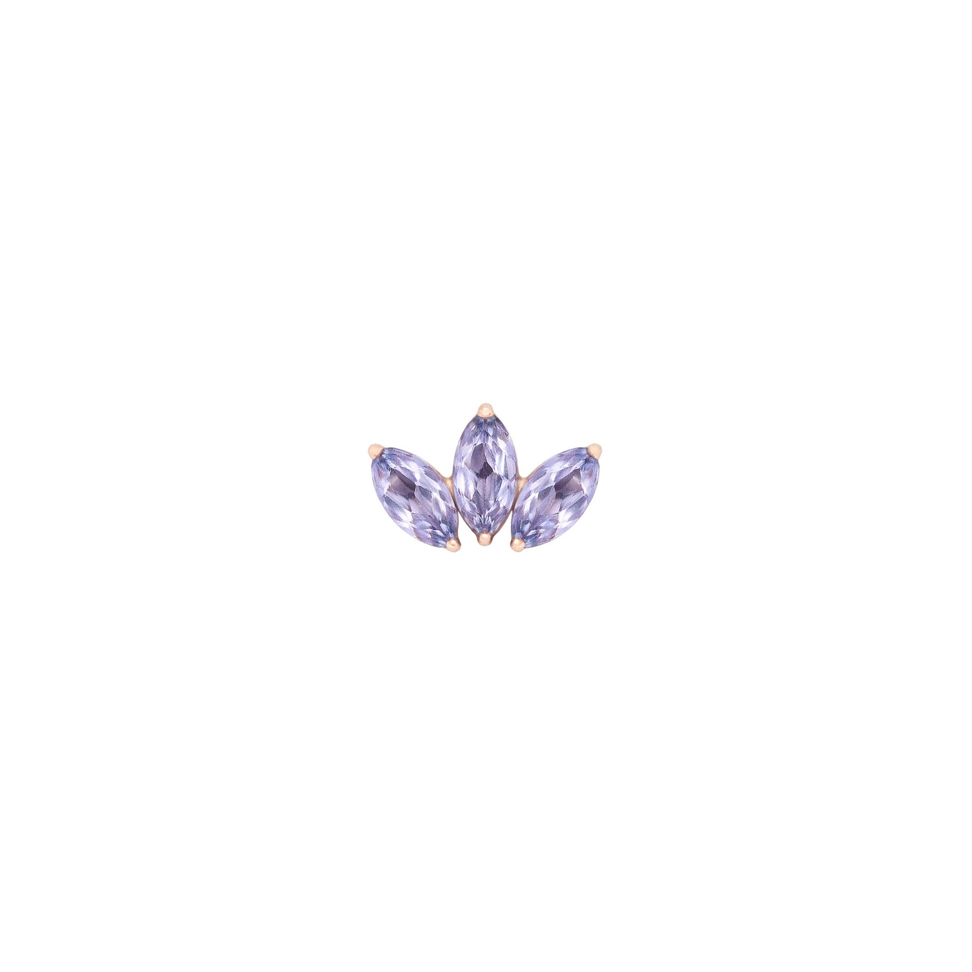 Moet Mini Threadless End with Tanzanite Threadless Ends Buddha Jewelry 14k Rose Gold