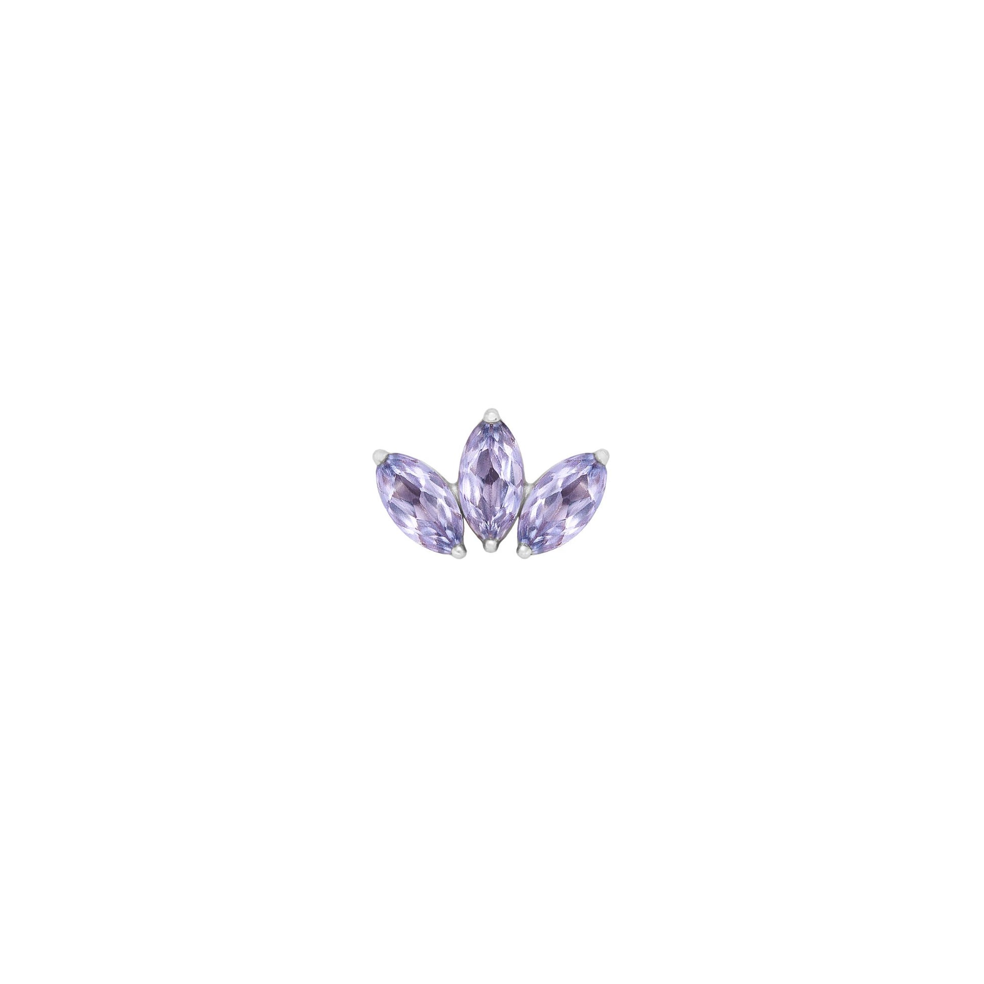Moet Mini Threadless End with Tanzanite Threadless Ends Buddha Jewelry 14k White Gold