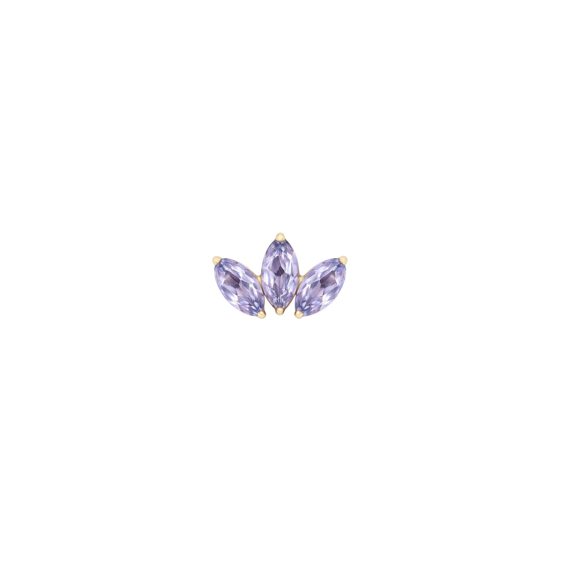 Moet Mini Threadless End with Tanzanite Threadless Ends Buddha Jewelry 14k Yellow Gold