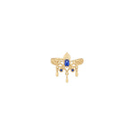 Tresor Cuff with Blue Sapphire (Lab Grown) Cuffs Buddha Jewelry 14k Yellow Gold
