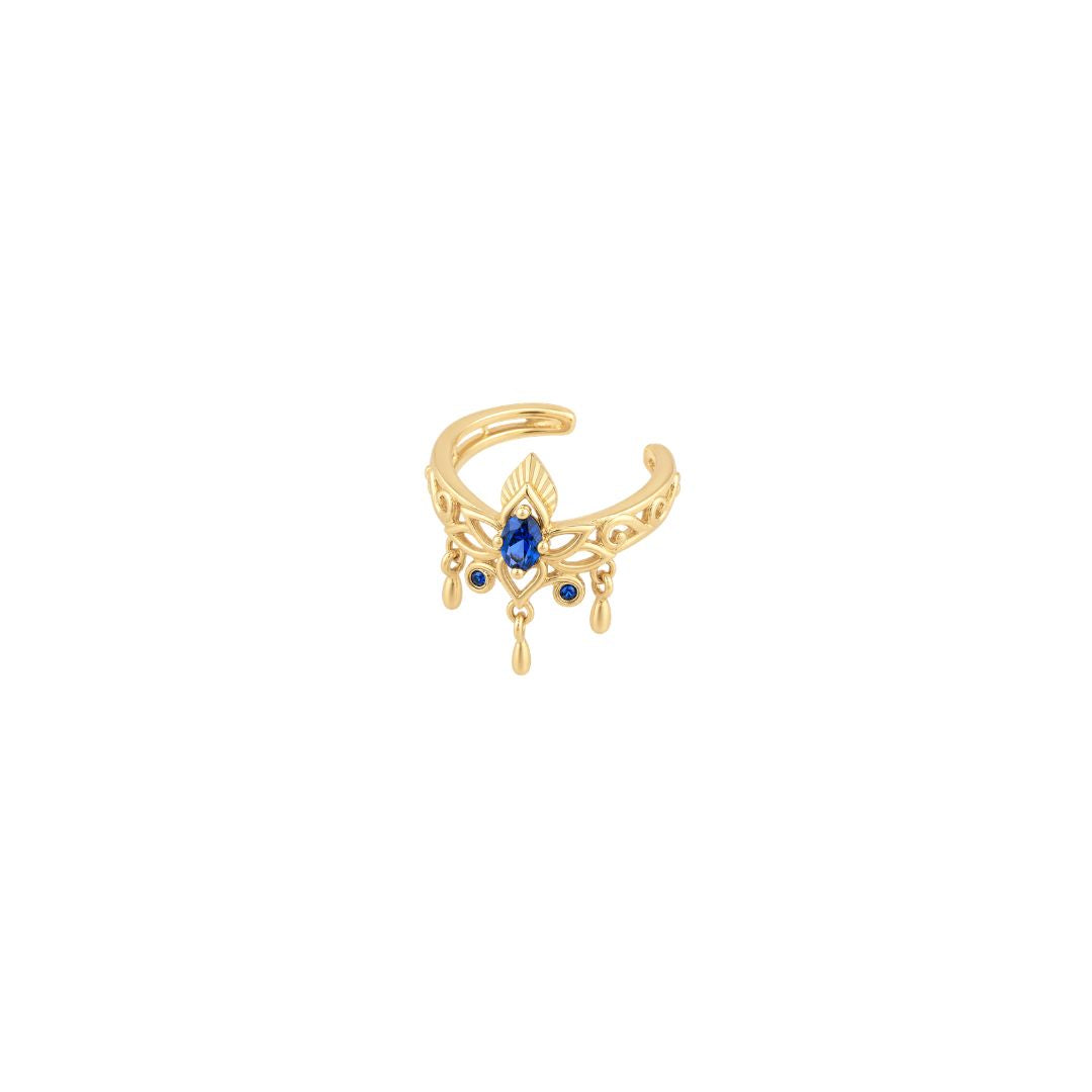 Tresor Cuff with Blue Sapphire (Lab Grown) Cuffs Buddha Jewelry
