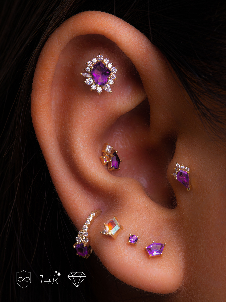 Gold jewelry piercing on sale