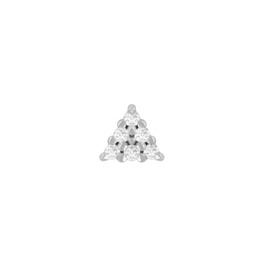 Vain Threadless End with Diamond Threadless Ends Buddha Jewelry 14k White Gold