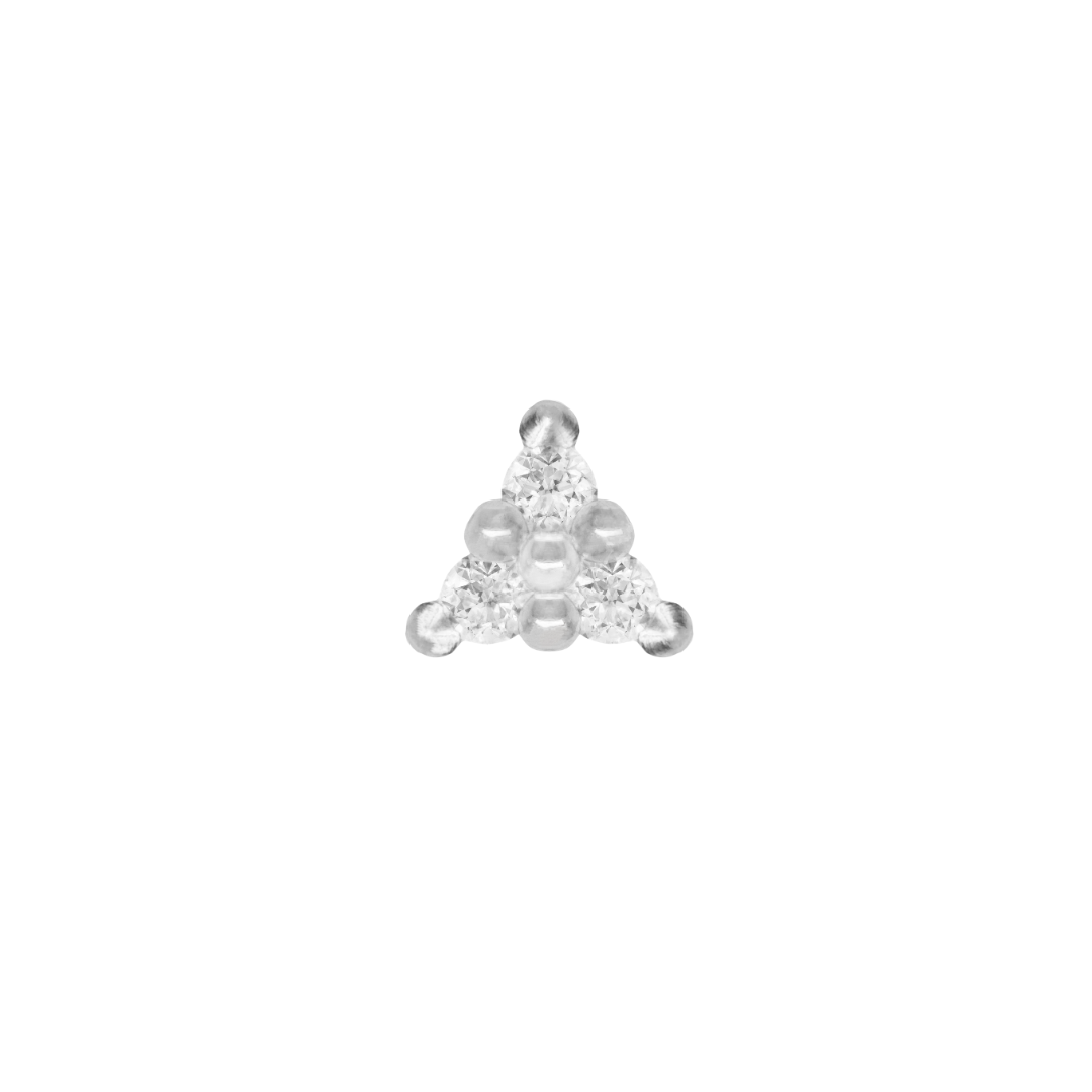 Vibe Threadless End with Diamond Threadless Ends Buddha Jewelry 14k White Gold