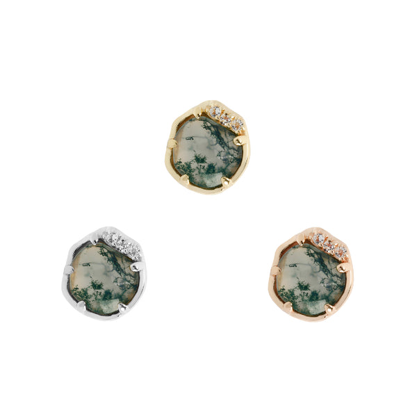 Vision Threadless End with Moss Agate Threadless Ends Buddha Jewelry