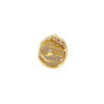 APP-Vision Threadless End with Rutilated Quartz Threadless Ends Buddha Jewelry 14k Yellow Gold