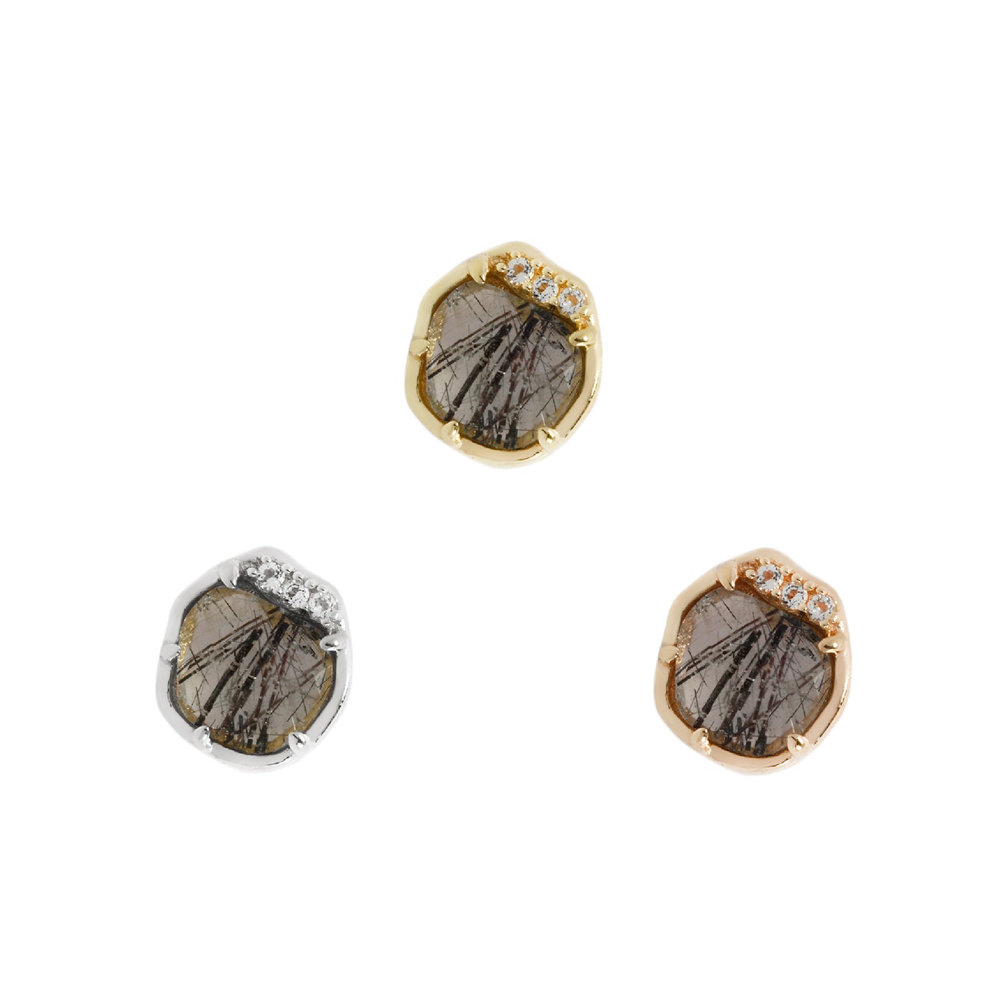 Vision Threadless End with Tourmalinated Quartz Threadless Ends Buddha Jewelry