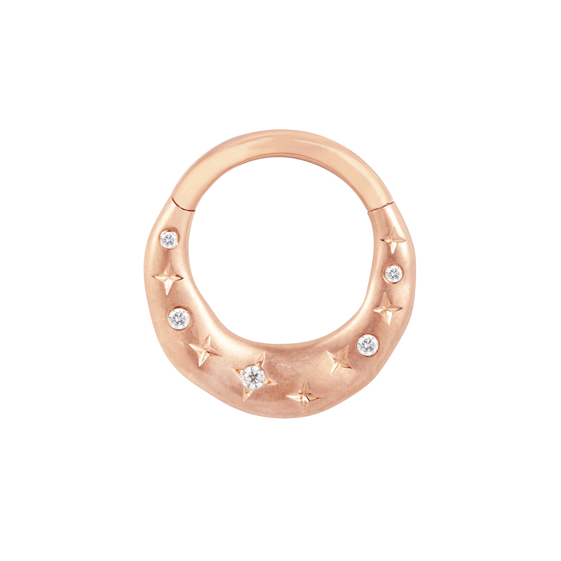 Wishful Thinking Clicker with CZ Clickers Buddha Jewelry 14k Rose Gold 16g 5/16" (8mm)