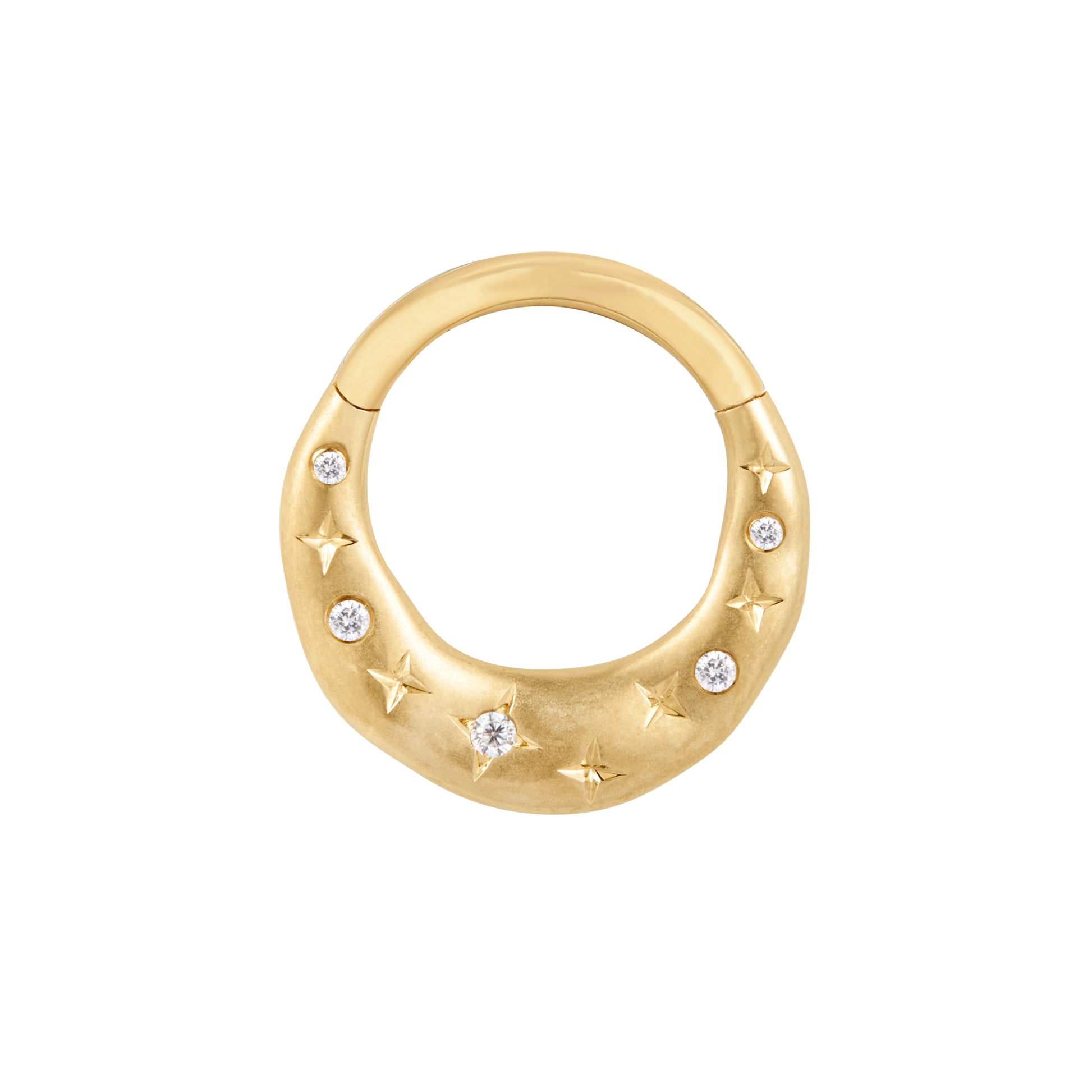 Wishful Thinking Clicker with CZ Clickers Buddha Jewelry 14k Yellow Gold 16g 5/16" (8mm)