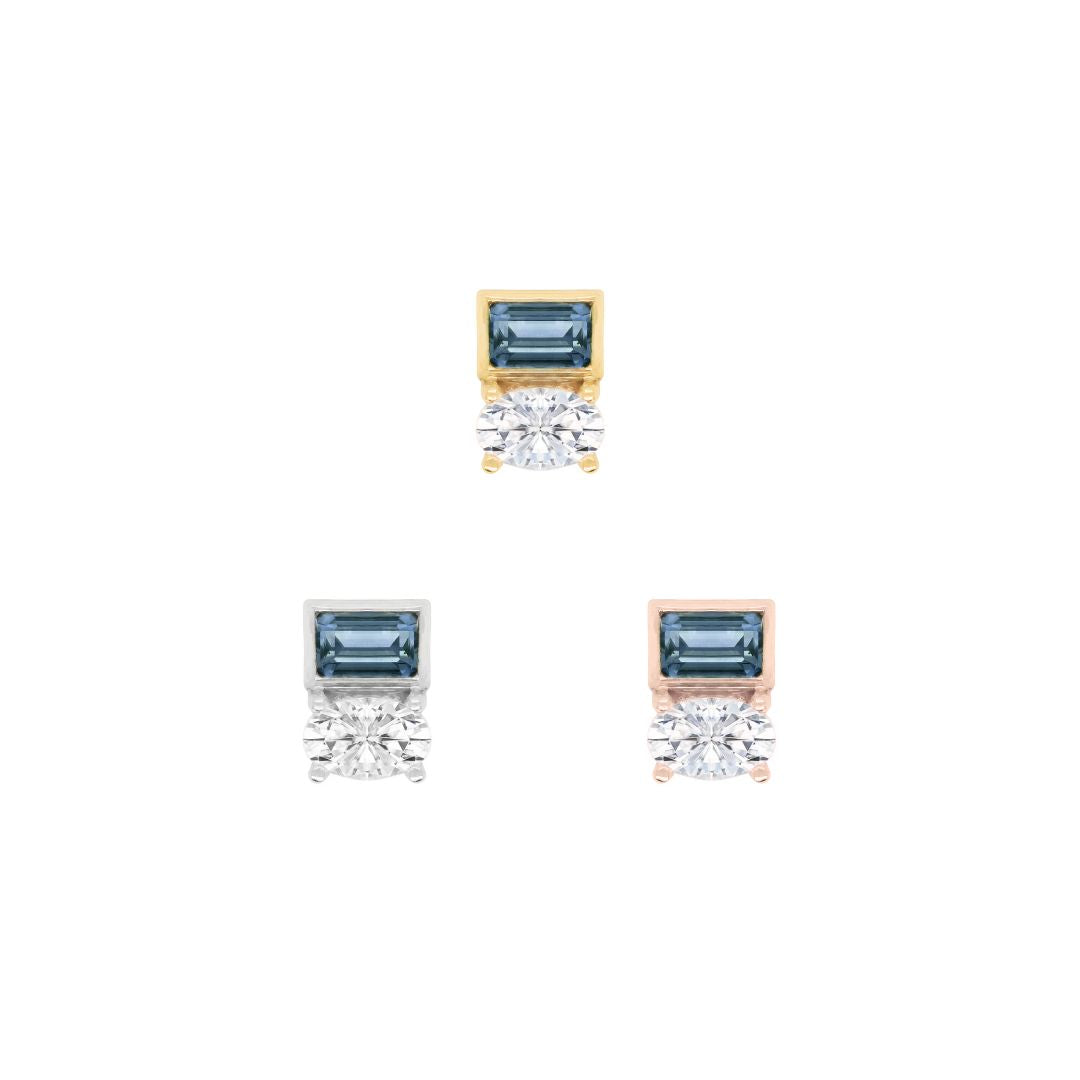 Wit Threadless End with London Blue Topaz Threadless Ends Buddha Jewelry