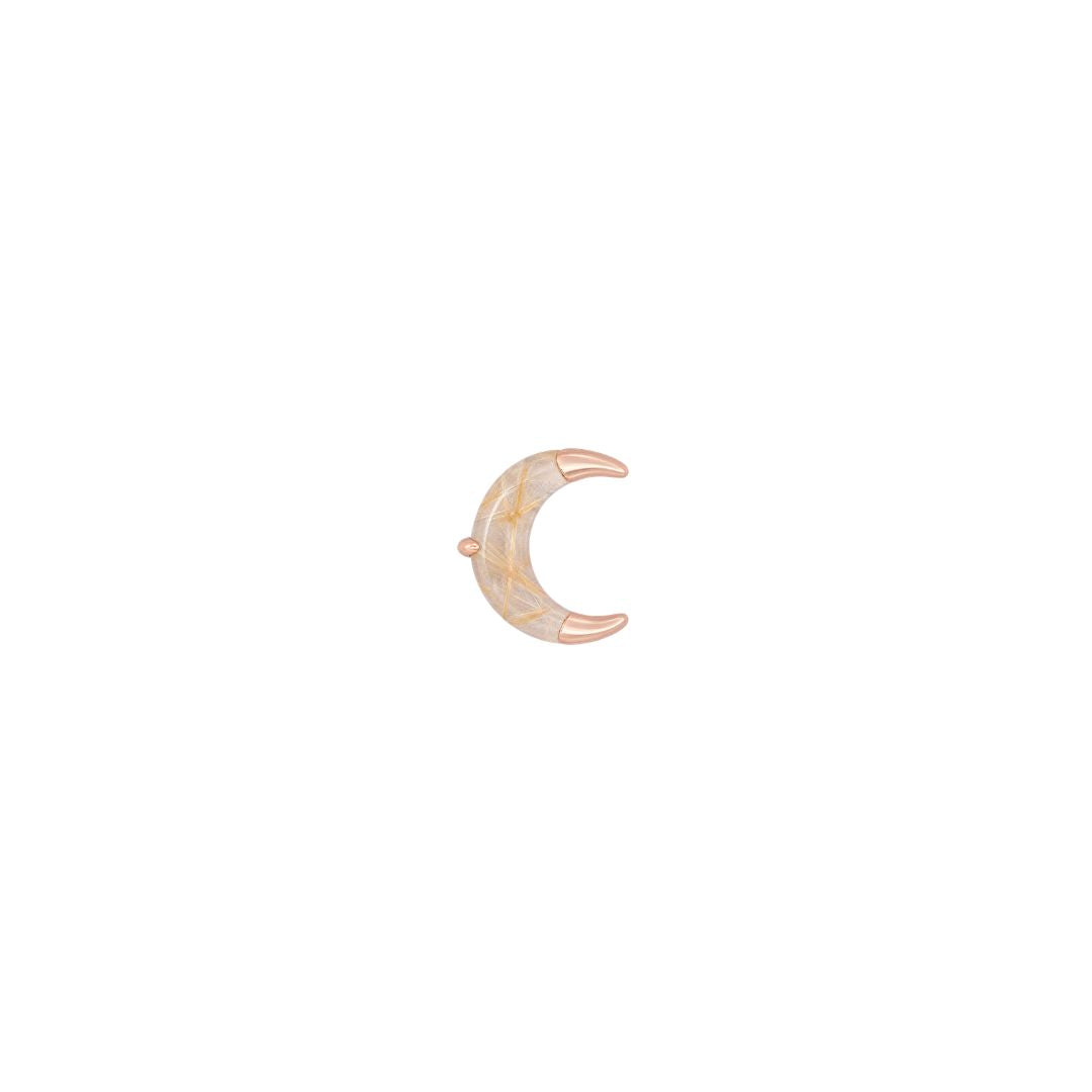 Witching Hour Threadless End with Rutilated Quartz Threadless Ends Buddha Jewelry 14k Rose Gold