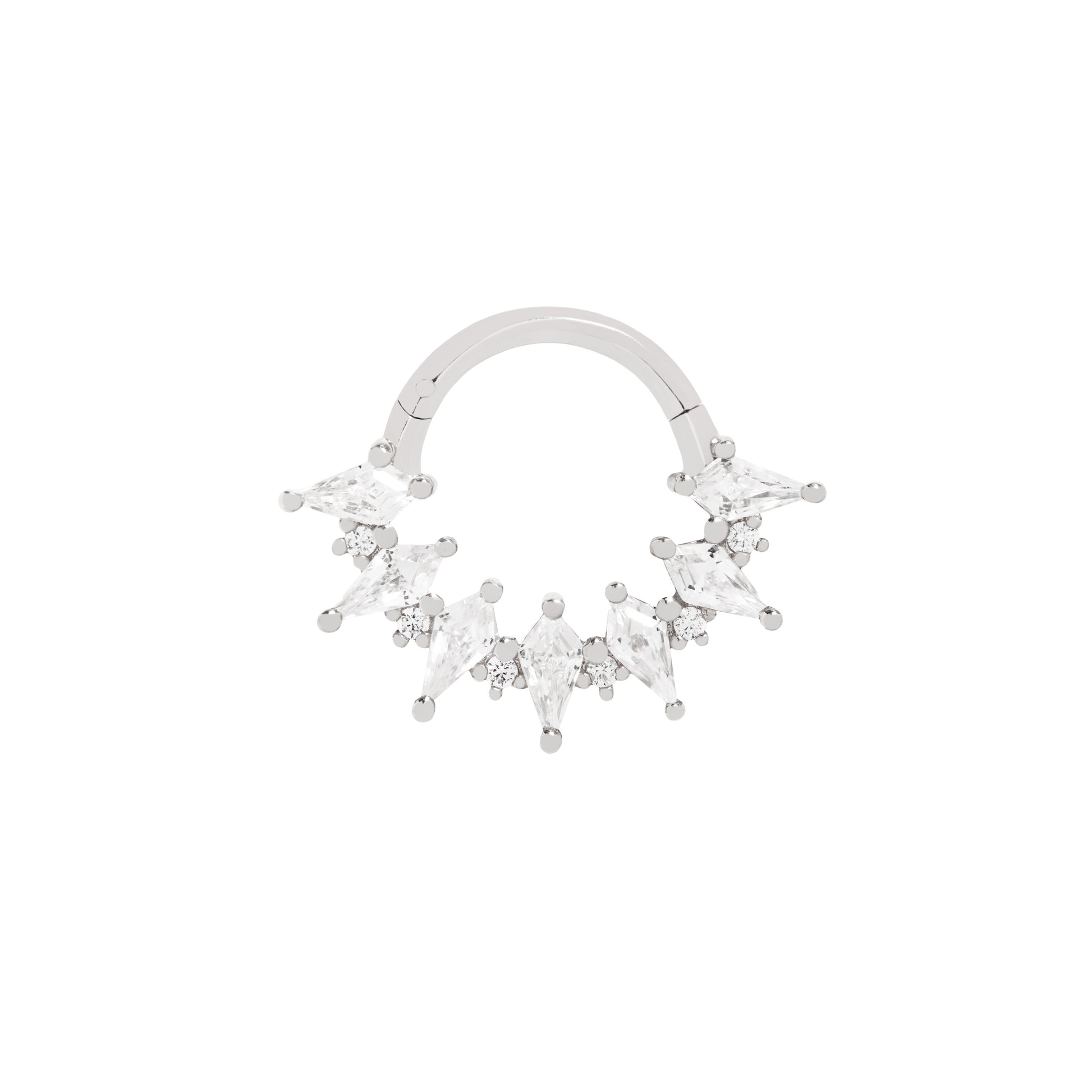 Wonderland Clicker with CZ Clickers Buddha Jewelry 14k White Gold