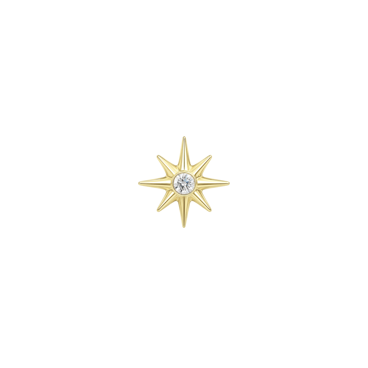 Written In The Stars Threadless End with CZ Threadless Ends Buddha Jewelry 14k Yellow Gold