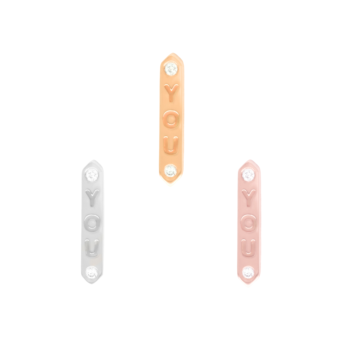 "YOU" Threadless End with Diamond Threadless Ends Buddha Jewelry