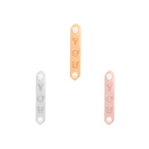 "YOU" Threadless End with Diamond Threadless Ends Buddha Jewelry