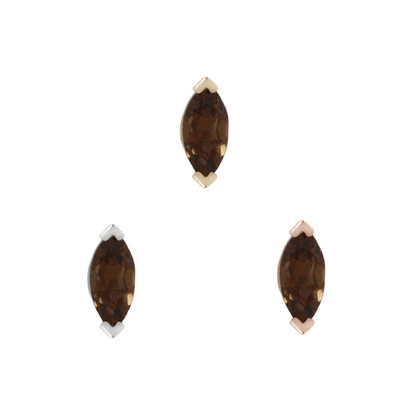 Zuri Threadless End with Smoky Quartz Threadless Ends Buddha Jewelry