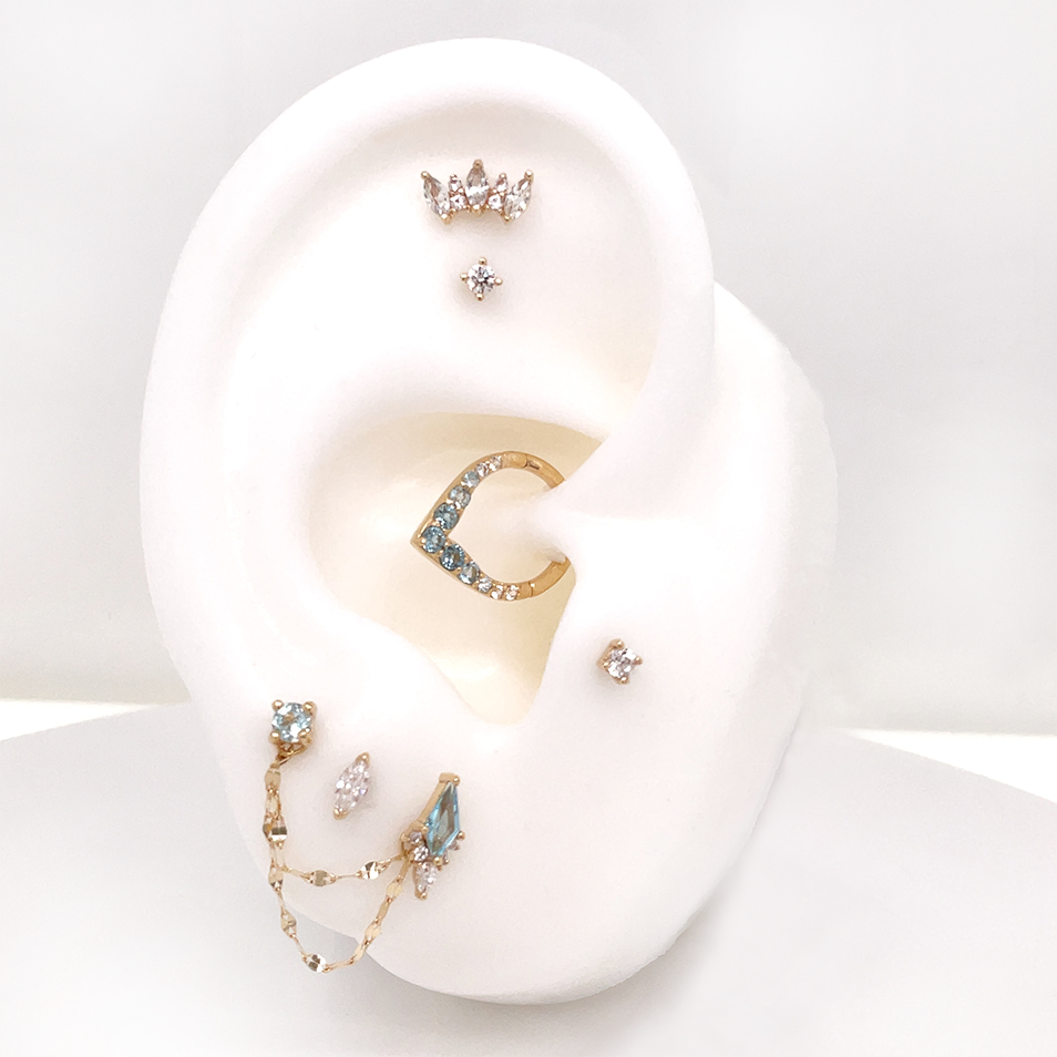 Afterglow Threadless End with Swiss Blue Topaz Threadless Ends Buddha Jewelry