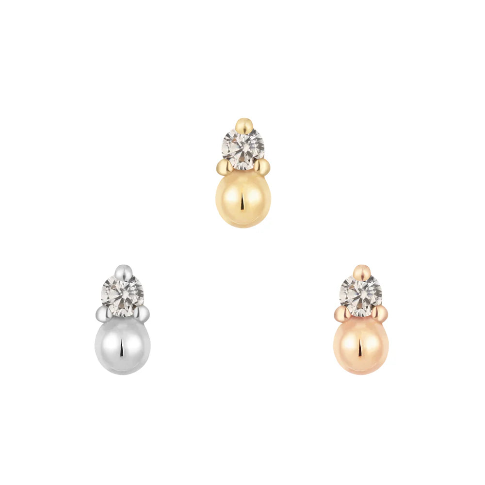 Babe Threadless End with Diamond Threadless Ends Buddha Jewelry