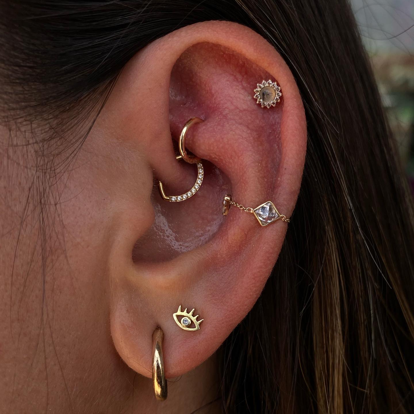 Delphine Threadless End with Tourmalinated Quartz Threadless Ends Buddha Jewelry