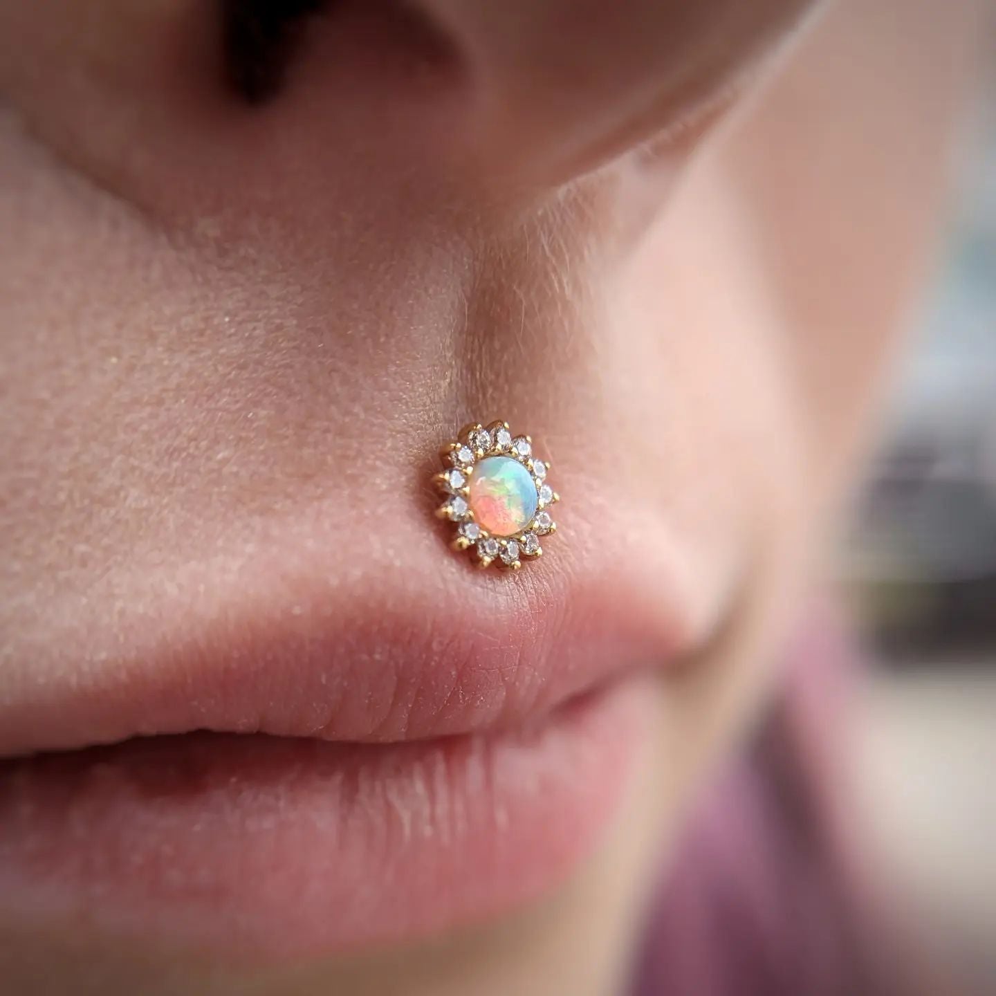 Delphine Threadless End with Opal Threadless Ends Buddha Jewelry