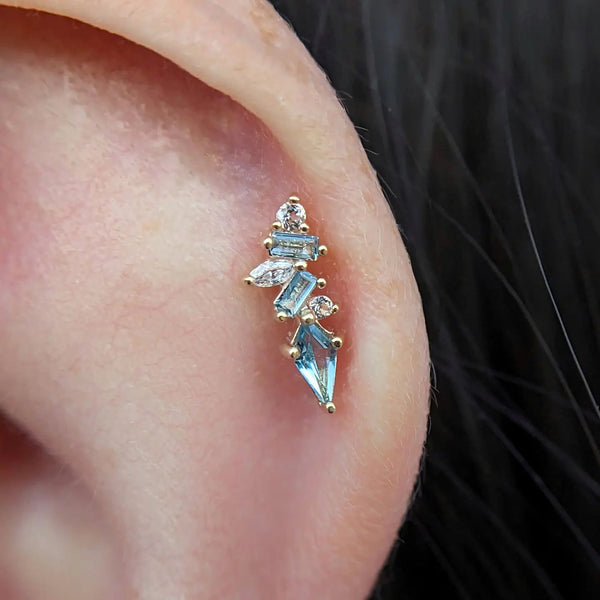 Mixt Threadless End with London Blue Topaz Threadless Ends Buddha Jewelry