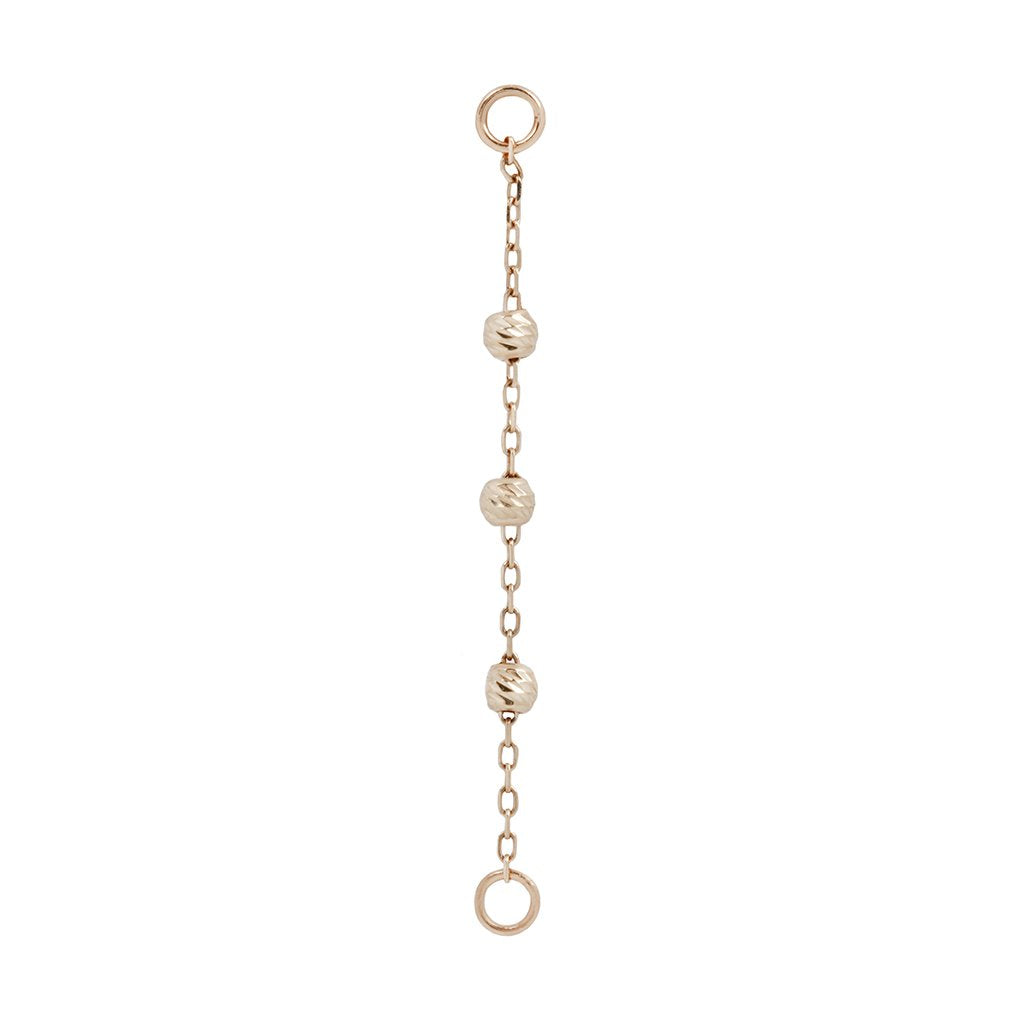 Cressida 3 Bead Chain Chains Buddha Jewelry 14k Rose Gold