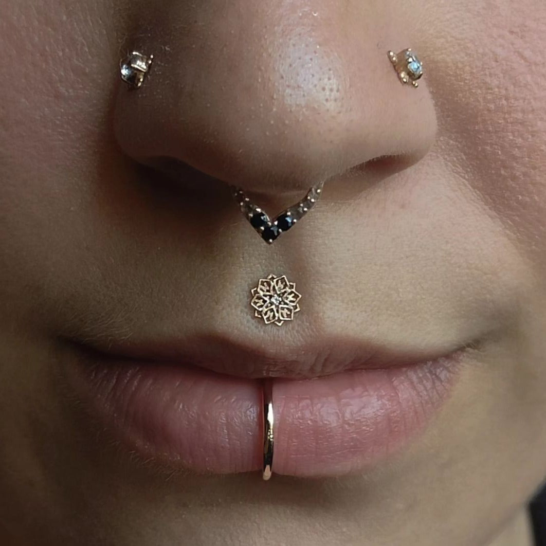 Rise + Shine Clicker with Smoky Quartz + Black Spinel Ombre Clickers Buddha Jewelry