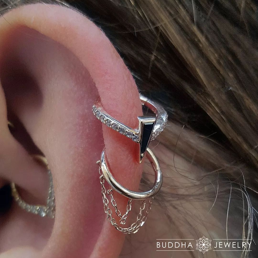 Mikah Clicker with Black Spinel Clickers Buddha Jewelry