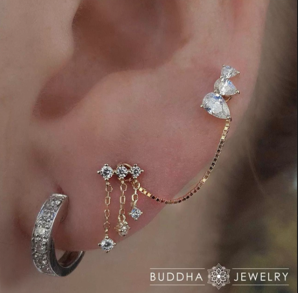 Myriad Threadless End with CZ Threadless Ends Buddha Jewelry