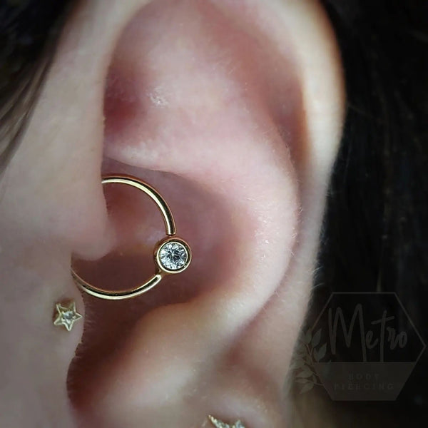 Fixed Bezel 2mm Bead Ring with CZ Fixed Rings Buddha Jewelry