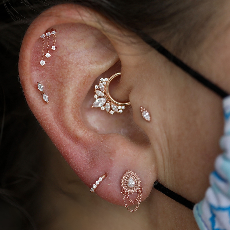 Deity Threadless End with CZ Threadless Ends Buddha Jewelry