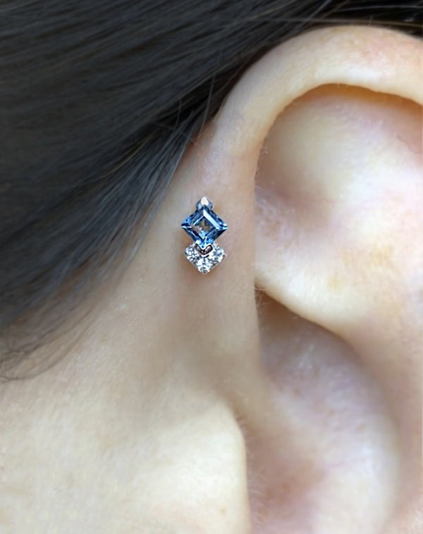 Vivienne Threadless End with London Blue Topaz Threadless Ends Buddha Jewelry