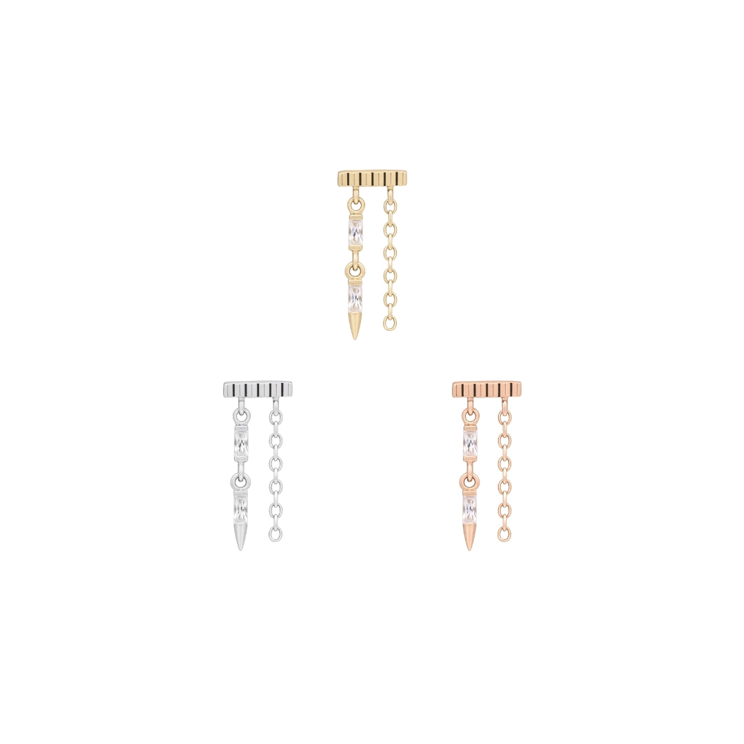 Double Vision Threadless End with CZ Threadless Ends Buddha Jewelry