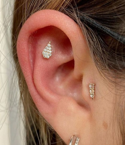 Bowery Threadless End with Reverse Set CZ Threadless Ends Buddha Jewelry