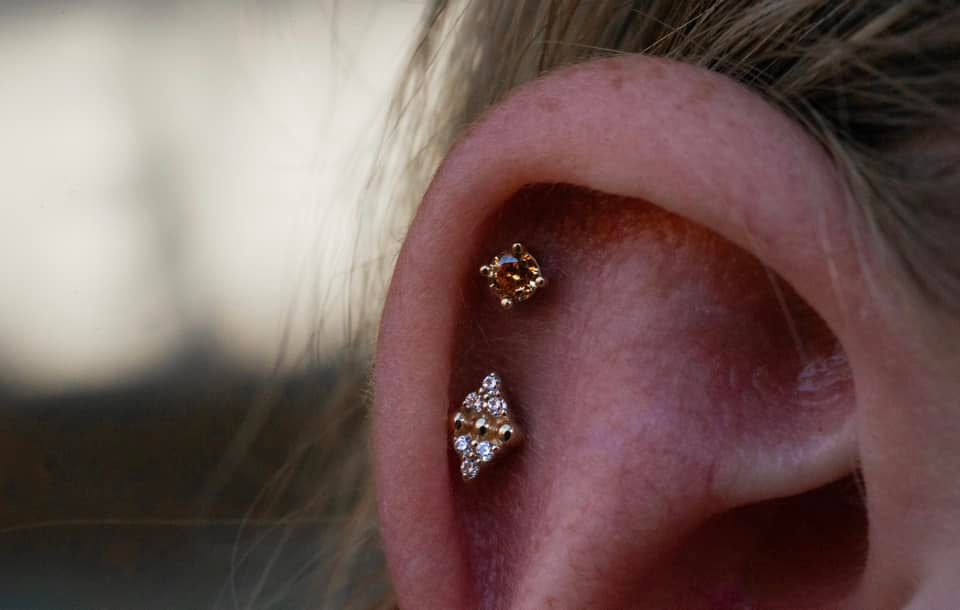 Prong Gem Threadless End with Citrine Threadless Ends Buddha Jewelry