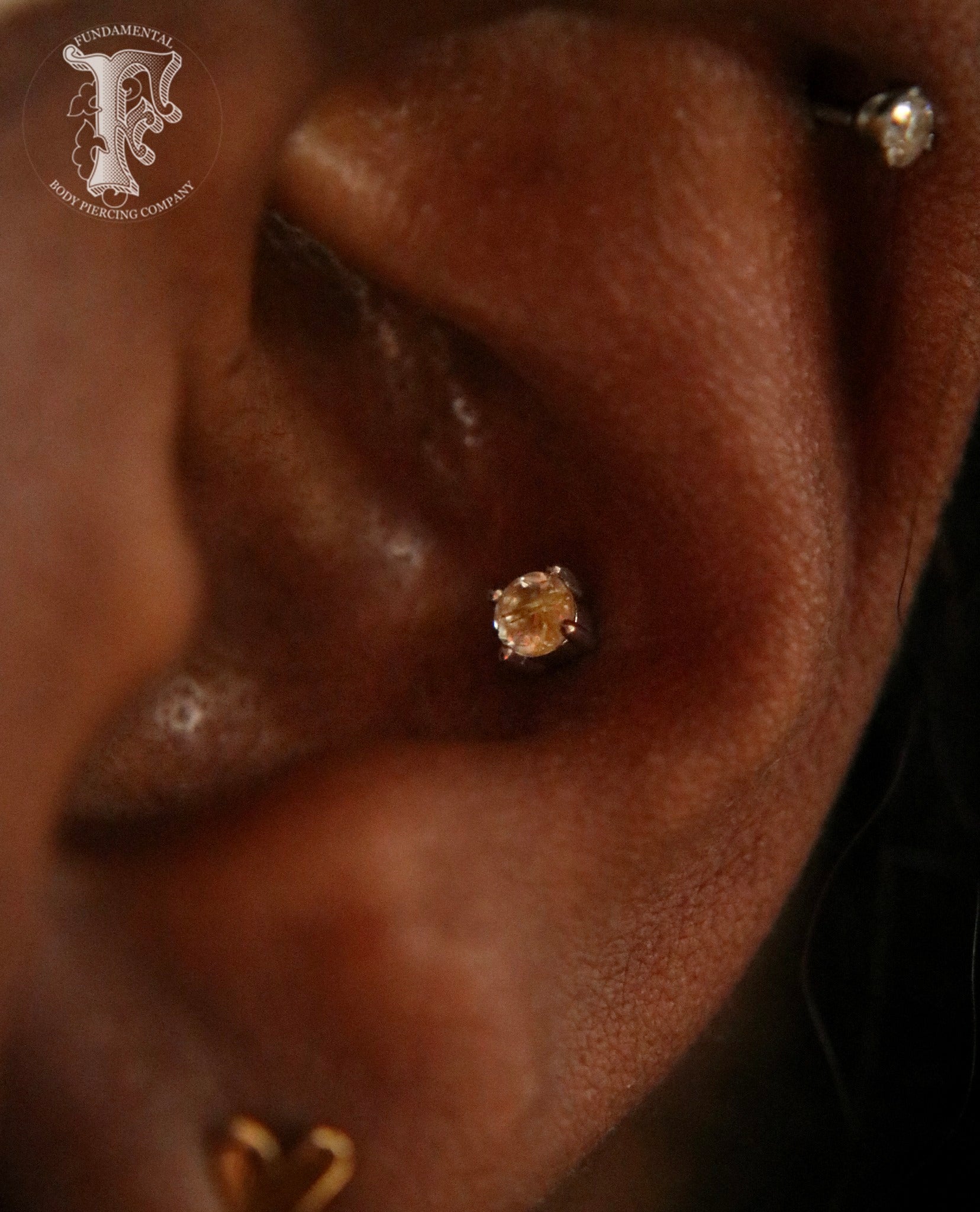 Prong Gem Threadless End with Rutilated Quartz Threadless Ends Buddha Jewelry