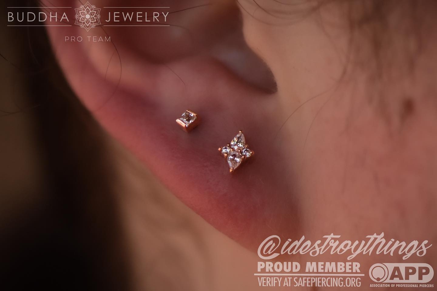 Ethereal Threadless End with CZ Threadless Ends Buddha Jewelry