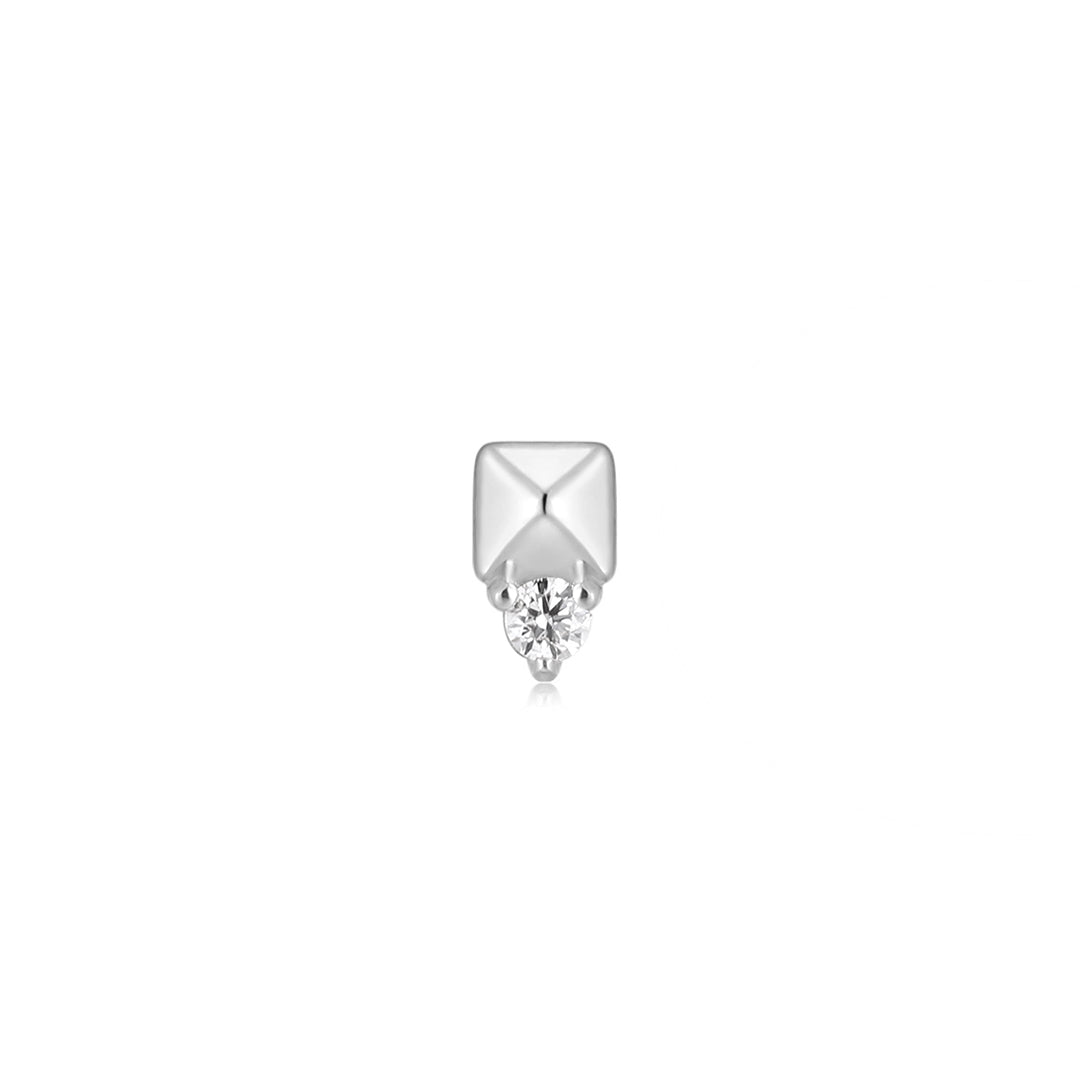 Rhodes Threadless End with Diamond Threadless Ends Buddha Jewelry 14k White Gold