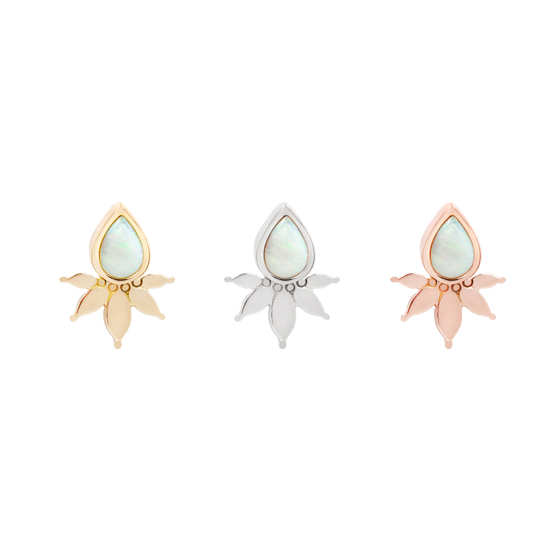 Lavish Threadless End with Opal Threadless Ends Buddha Jewelry