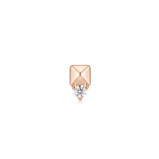 Rhodes - Genuine Diamond - Threadless End Threadless Ends Buddha Jewelry Rose Gold  
