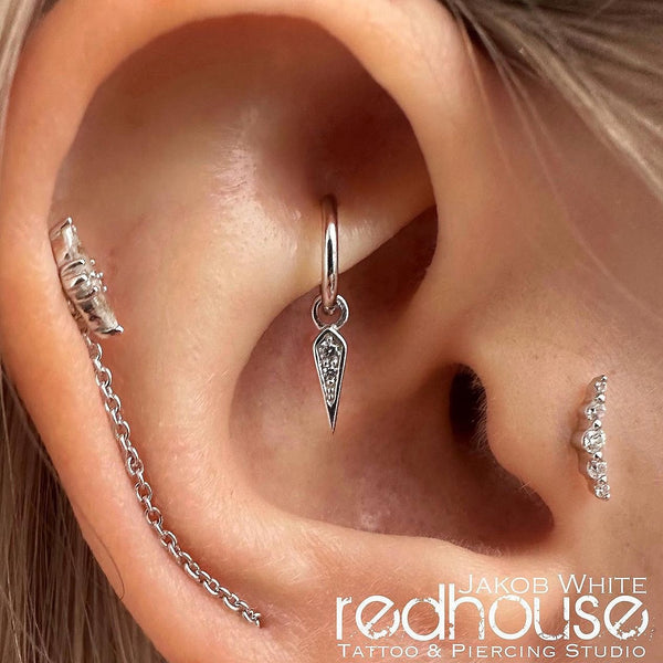 Spike Charm with CZ Charms Buddha Jewelry