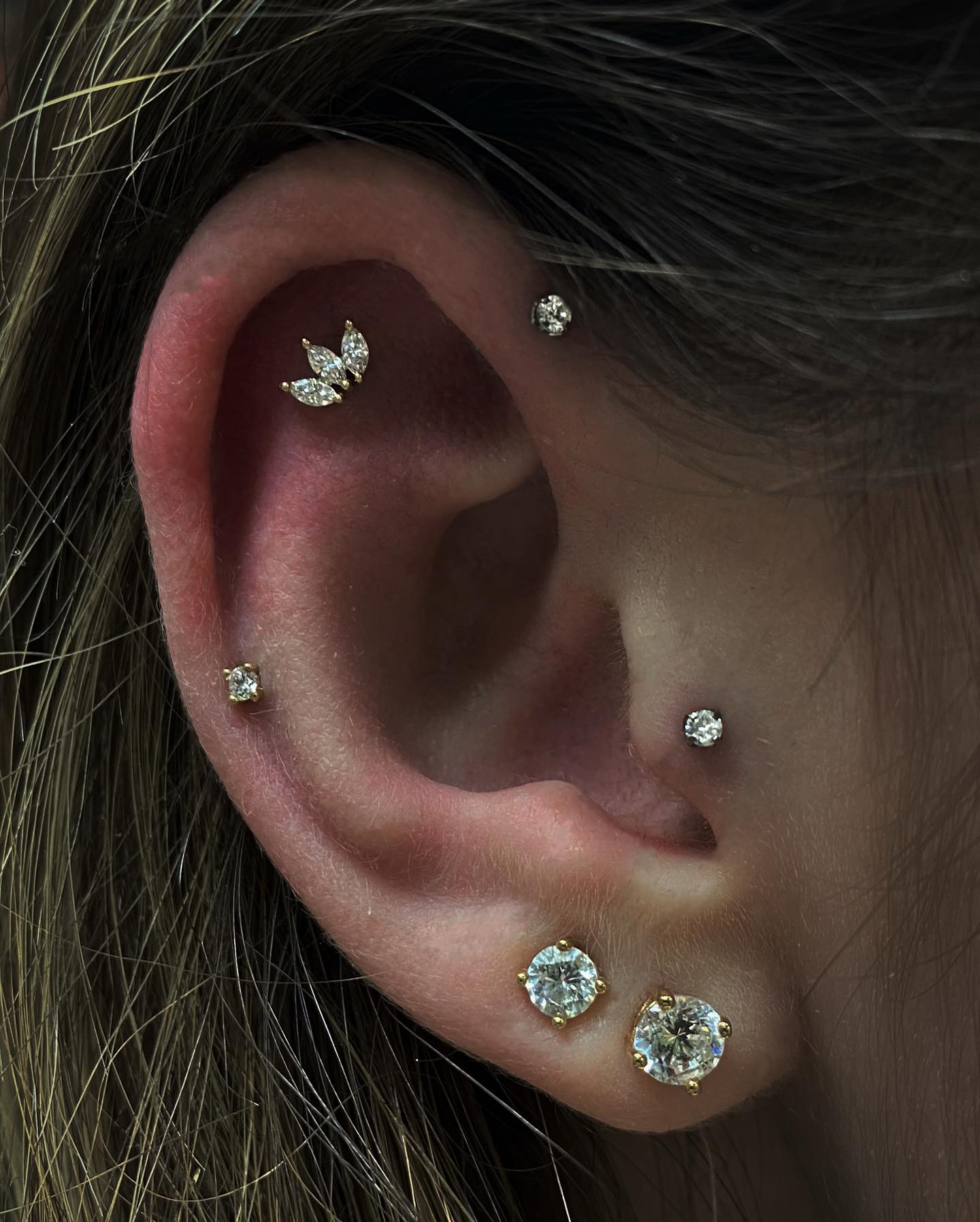 Mini Moet Swarovski CZ Threadless End