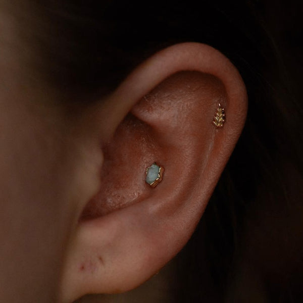 Pump Up The Volume Threadless End with Aquamarine Threadless Ends Buddha Jewelry