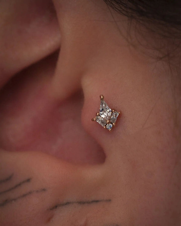 L.A. Baby Threadless End with CZ Threadless Ends Buddha Jewelry