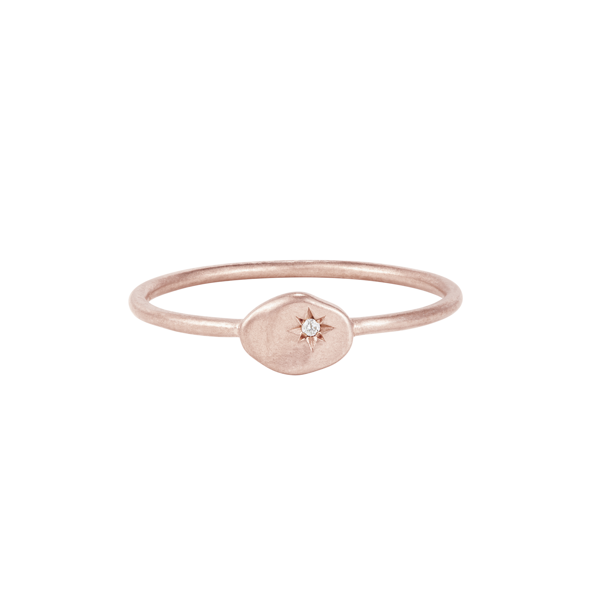 RION x Buddha Jewelry North Star Finger Ring with Diamond Finger Rings RION x Buddha Jewelry 14k Rose Gold