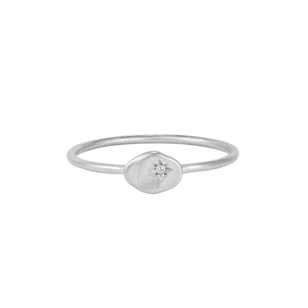 RION x Buddha Jewelry North Star Finger Ring with Diamond Finger Rings RION x Buddha Jewelry 14k White Gold