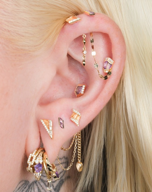 Route Threadless End with Amethyst Threadless Ends Buddha Jewelry