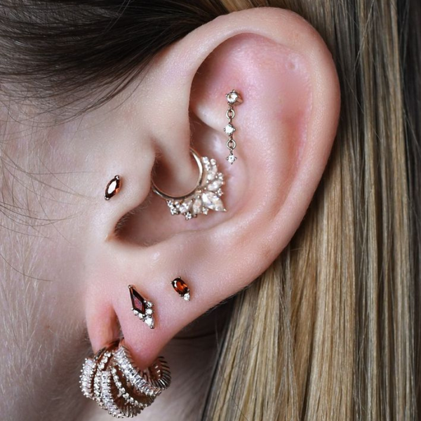 Afterglow Threadless End with Garnet Threadless Ends Buddha Jewelry